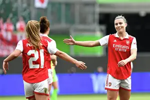 Vfl Wolfsburg V Arsenal Women 2022-23 Prints: Arsenal Celebrate Second Goal in UEFA Women's Champions League Semi-Final First Leg Against VfL Wolfsburg