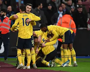 Arsenal Celebrate Second Goal Against West Ham United in Premier League Clash