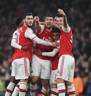 Arsenal Celebrate Sokratis's Goal Against Manchester United (2019-20)