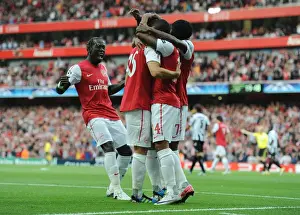 Arsenal V Udinese 2011-12 Prints: Arsenal Celebrate Theo Walcott's Goal in 2011-12 UEFA Champions League