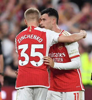 Images Dated 9th October 2023: Arsenal Celebrate Thrilling Victory Over Manchester City in the 2023-24 Premier League