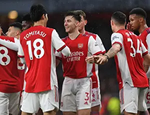 Arsenal Celebrate Tierney's Goal: Arsenal 2- Southampton (Premier League, 2021-22)