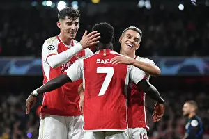 Arsenal V Sevilla 2023-24 Prints: Arsenal Celebrate Trossard's Goal: Arsenal FC vs Sevilla FC