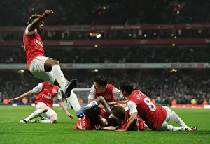 Arsenal Celebrate: Vermaelen Scores the Second Goal Against Newcastle United (2011-12)