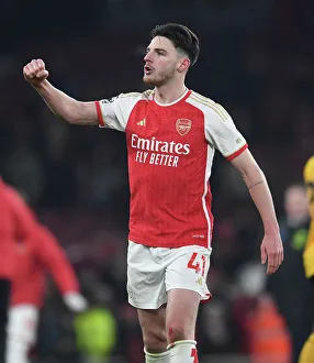 Arsenal Celebrate Victory: Arsenal FC vs. Wolverhampton Wanderers, Premier League 2023-24