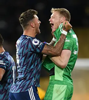 Arsenal Celebrate Victory: Wolverhampton Wanderers vs Arsenal, Premier League 2021-22