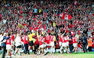 Arsenal Celebrate Winning the FA Premiership vs. Everton, May 11, 2002, Highbury, London