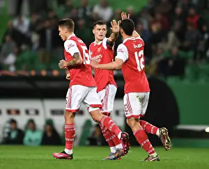 Arsenal Celebrate Xhaka's Goal: Sporting CP vs Arsenal, UEFA Europa League 2022-23
