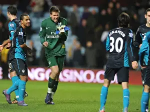 Aston Villa V Arsenal 2011-12 Prints: Arsenal Celebrate Yossi Benayoun's Goal: Aston Villa vs Arsenal