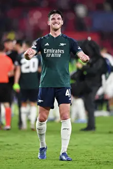 Arsenal Celebrates Champion's League Victory Over Sevilla: Declan Rice Leads the Thrilling Charge