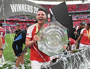 Arsenal V Manchester City - Community Shield 2023-24 Prints: Arsenal Celebrates Community Shield Victory Over Manchester City: Declan Rice's Pivotal Role