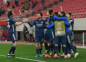 Images Dated 12th March 2021: Arsenal Celebrates Double Lead Over Olympiacos in Europa League