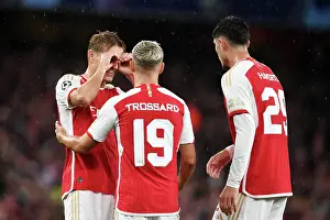 Arsenal V PSV Eindhoven 2023-24 Prints: Arsenal Celebrates Double Strike: Trossard and Odegaard Score Against PSV Eindhoven in Champions League 2023/24