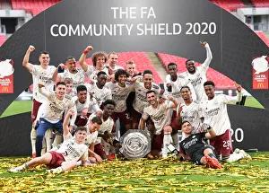 Arsenal Celebrates FA Community Shield Win Against Liverpool