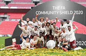 Arsenal Celebrates FA Community Shield Win Against Liverpool