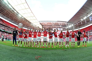 Arsenal V Manchester City - FA Community Shield 2014/15 Prints: Arsenal Celebrates FA Community Shield Win Against Manchester City (2014)