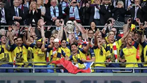 Arsenal Celebrates FA Cup Victory: 4-0 Over Aston Villa (FA Cup Final, Wembley Stadium, 2015)
