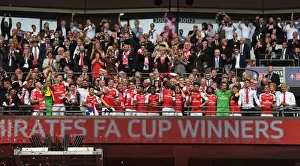 Arsenal Celebrates FA Cup Victory: Lifting the Trophy at Wembley (Arsenal v Chelsea, 2017)