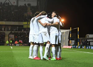 Oxford United v Arsenal - FA Cup 2023 Collection: Arsenal Celebrates First Goal: Mo Elneny Scores in FA Cup Third Round Against Oxford United