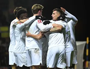 Oxford United V Arsenal - FA Cup 2023 Prints: Arsenal Celebrates First Goal Against Oxford United in FA Cup Third Round