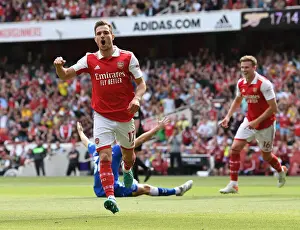 Arsenal V Everton 2021-22 Prints: Arsenal Celebrates Third Goal Against Everton: Cedric Soares's Strike in the 2021-22 Premier League