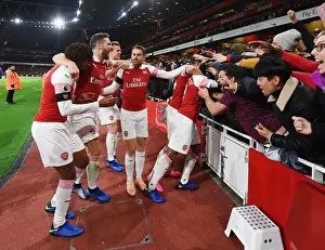 Arsenal Celebrates Goal Against Liverpool in 2018-19 Premier League