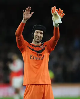 Arsenal V Manchester City 2015-16 Prints: Arsenal Celebrates Premier League Victory Over Manchester City: Petr Cech's Triumphant Moment (2015-16)