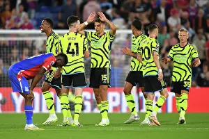 Crystal Palace V Arsenal 2023-24 Prints: Arsenal Celebrates Premier League Win: Jakub Kiwior and Declan Rice Embrace in Triumph over Crystal Palace