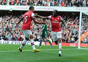 Arsenal V Chelsea 2012-13 Prints: Arsenal Celebration: Gervinho and Oxlade-Chamberlain Score Against Chelsea (2012-13)