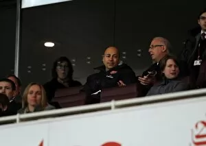 Arsenal CEO and Ladies Chairman Ivan Gazidis watches the match from the Directors Box
