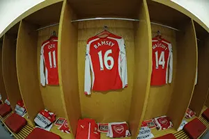 Arsenal V Stoke City 2014-15 Prints: Arsenal Changing Room: Aaron Ramsey's Shirt Before Arsenal vs Stoke City (2014-15)