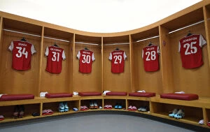 Emirates Cup Collection: Arsenal Changing Room Before Emirates Cup Match against Olympique Lyonnais (2019-20)
