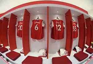 Arsenal Changing Room: Gabriel and Saliba Shirts Before Arsenal v Everton, Premier League 2022-23