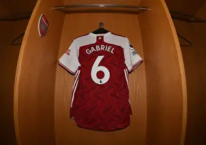 Arsenal Changing Room: Gabriels Shirt Before Arsenal vs Burnley (2020-21)