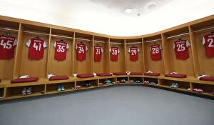 Images Dated 28th July 2019: Arsenal Changing Room: Preparing for Arsenal v Olympique Lyonnais - Emirates Cup 2019