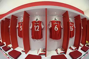 Arsenal V Newcastle United 2022-23 Prints: Arsenal Changing Room: Saliba and Gabriel Gear Up for Arsenal v Newcastle United (2022-23)