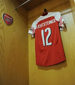 Arsenal V Brentford - Carabao Cup 2018-19 Prints: Arsenal in the Changing Room: Stephan Lichtsteiner Before Arsenal v Brentford - Carabao Cup 2018-19