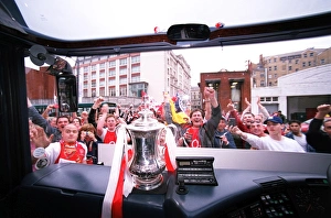 The Arsenal coach after the match surrounded by Arsenal fans The Arsenal coach after the match surrounded by Arsenal fans