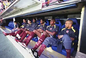 Classic Match Prints: Arsenal Coaches and Players on The Bench during the UEFA Cup Semifinal against Villarreal