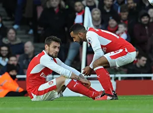 Arsenal V AFC Bournemouth 2016/17 Prints: Arsenal: Debuchy and Walcott in Action against AFC Bournemouth, Premier League 2016/17