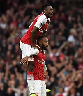 Arsenal V Leicester City 2017-18 Prints: Arsenal Debut Goals: Lacazette and Welbeck Unite in Victory over Leicester City (2017-18)