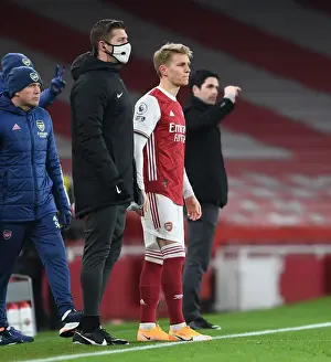 Arsenal Debut: Martin Odegaard Makes First Appearance Against Manchester United in Empty Emirates Stadium (Arsenal v Manchester United 2021)