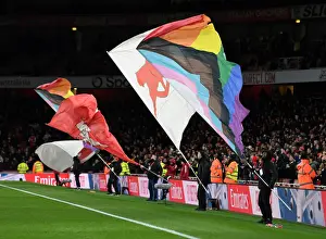 Arsenal Debuts Rainbow Flag in Premier League: Arsenal vs. Wolverhampton Wanderers, Emirates Stadium, London, 2022