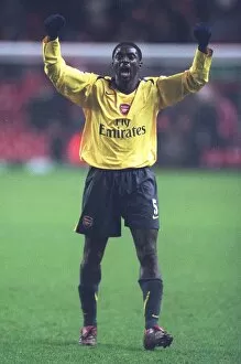 Arsenal defender Kolo Toure celebrates at the end of the match