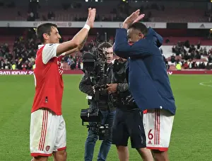 Arsenal Defenders Celebrate Victory Over Chelsea in Premier League Showdown