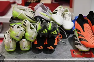 Arsenal Dressing Room: A Glimpse into the Players Boots before Arsenal v Nottingham Forest (2023-24)