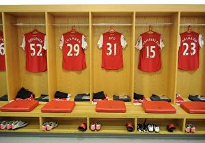 Images Dated 20th August 2011: Arsenal Dressing Room: Pre-Match Focus before Arsenal vs. Liverpool at Emirates Stadium