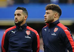 Chelsea V Arsenal 2016-17 Prints: Arsenal Duo Alex Oxlade-Chamberlain and Theo Walcott Before Chelsea Clash