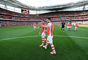 Arsenal Duo: Alexis Sanchez and Mikel Arteta Before Arsenal v Crystal Palace (2014/15)