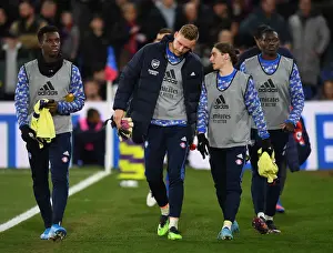 Arsenal Duo Bernd Leno and Marcelo Flores Before Crystal Palace Match, 2021-22 Premier League